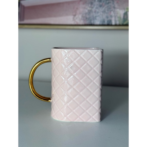 Pink Gold Handbag Purse Shaped Ceramic Textured Novelty Coffee Tea Mug Cup - Picture 4 of 8